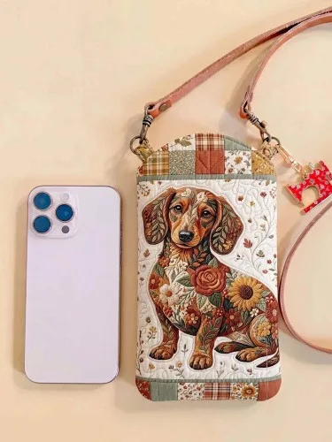 3D Printed Quilted Crossbody Cell Phone Bag Personalized Gift Adjustable Strap Mini Shoulder Purse Pouch Women Daily Outdoor Bag
