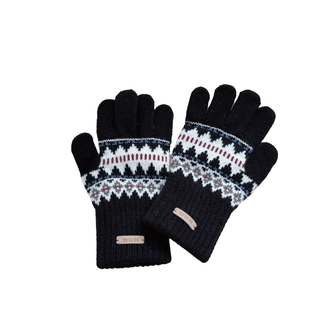 New Jacquard Knitted Gloves Touchscreen Warm Five Finger Mittens Touchscreen Gloves for