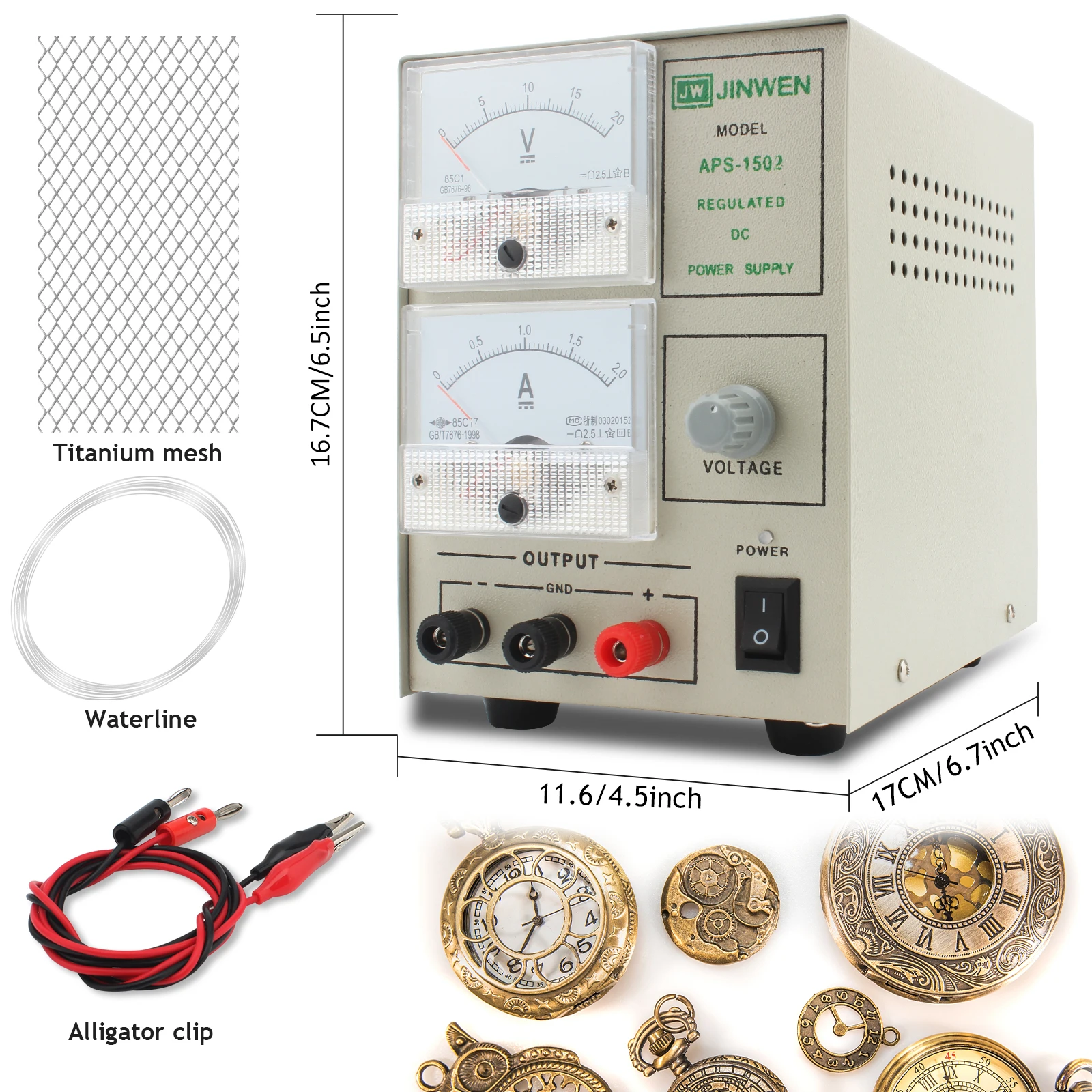 2A Jewelry Electroplating Machine Gold Silver Plating Tool with Adjustable Voltage for Jewelry Repair and Surface Finishing