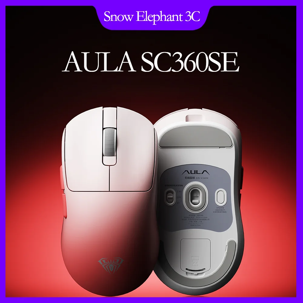 Aula Sc360 Se Wireless Mouse 1000HZ Triple-Mode Small Medium Hands Lightweight Design Esports Gaming Bluetooth Office