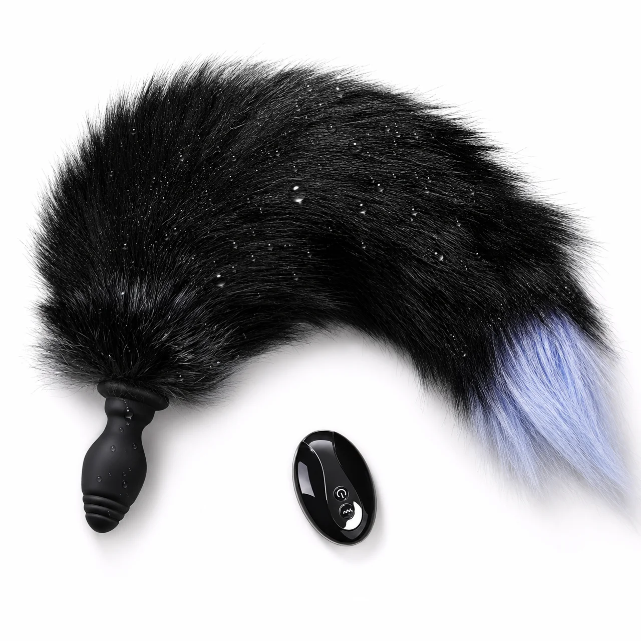 Mizz Zee Vibrating Anal Plug with Fox Tail, Wireless Remote 10 Speeds Silicone Prostate Massager, Waterproof