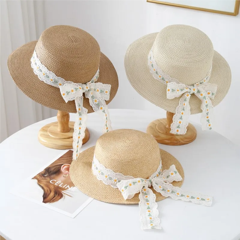 New lace knot fisherman's hat for women's vacation wavy basin breathable