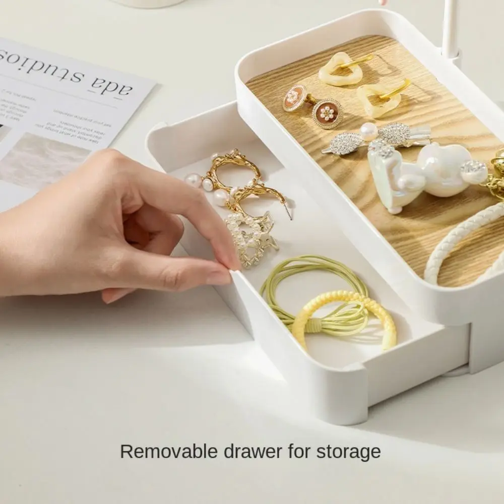 New Portable Jewelry Display Rack with Drawer Box Earrings Necklaces Storage Rack Convenient Key Desktop Storage Box