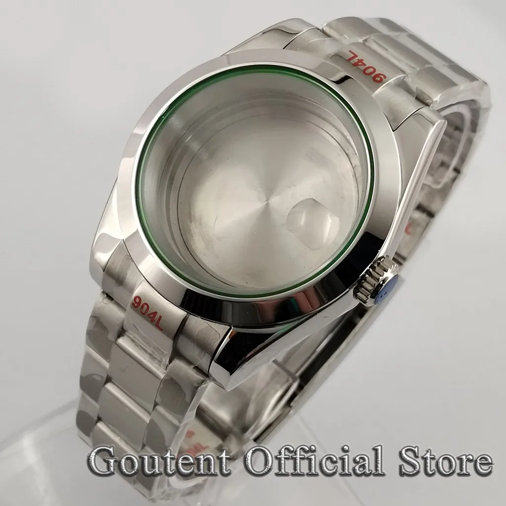 36mm/39mm Silver Steel Strap Sapphire Watch Case Fit NH35 NH36,MIYOTA 8205/8215/821A,DG2813 3804,ETA 2836 2824 PT5000 Movement