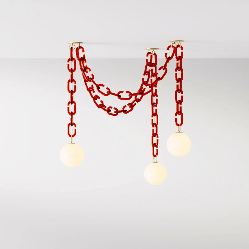 LED Artistic Colorized Chain Of Fate White Bubble Chandelier Lustre Hanging Lamps Suspension Luminaire Lampen For Dinning Room