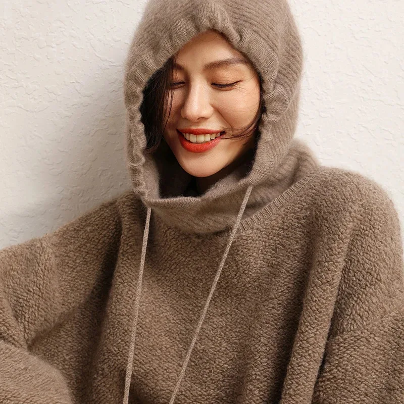 New Autumn And Winter Women'S Hat Cashmere Knitted Scarf Hat Outdoor Warm Fashion Girl Cap Lady High Quality Scarf