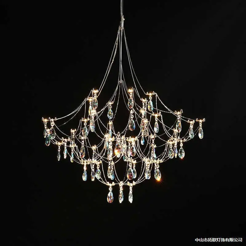 Bedroom room French light luxury crystal chandelier dining room light high-end simple firefly Egyptian crystal lamp water drop