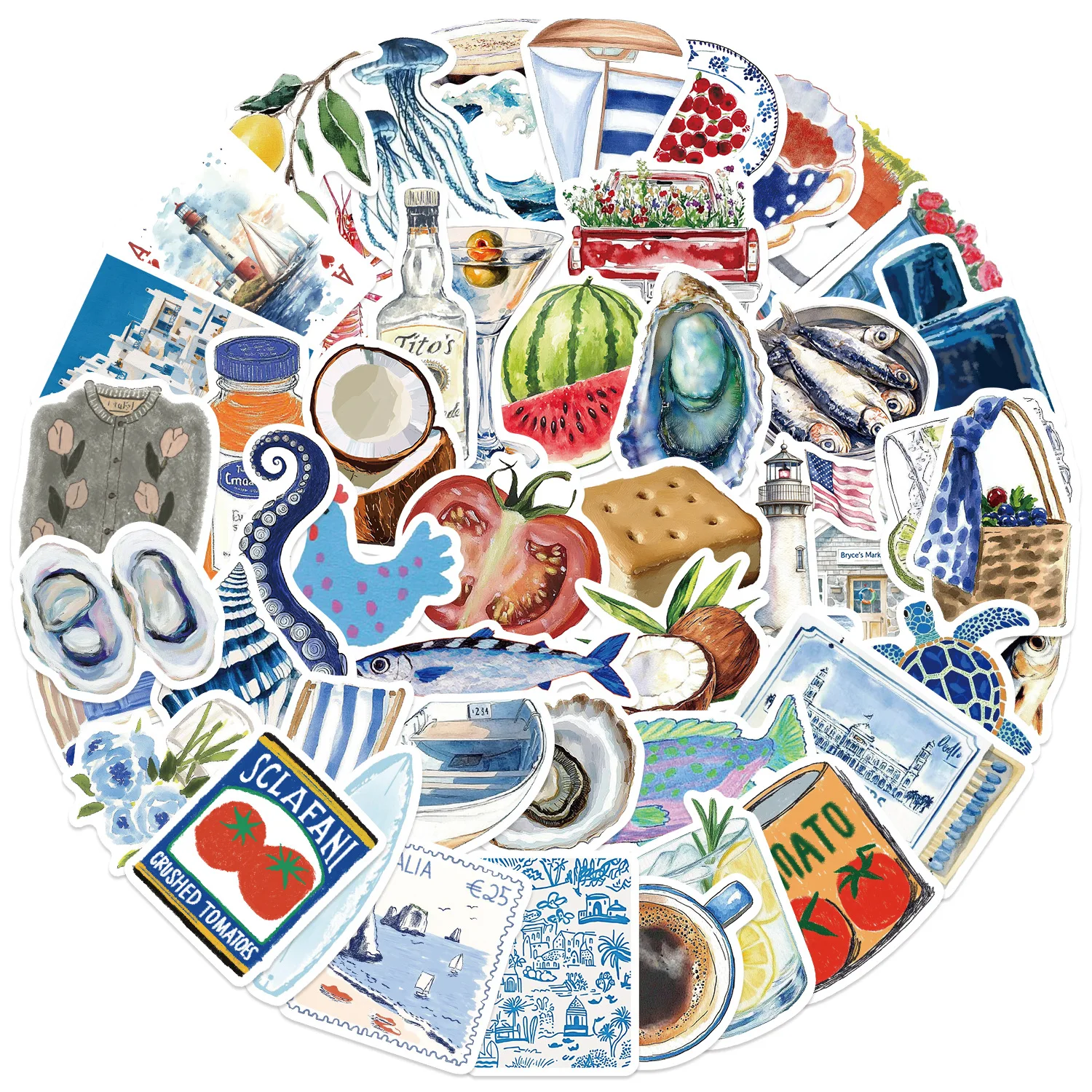 10/30/50/100pcs Open sea aesthetics Graffiti Stickers For Suitcase Skateboard Laptop Luggage Phone Car Styling Decal Pegatina