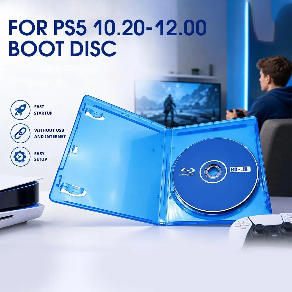 For PS5 10.20-12.00 BD-JB Disc 1 Click Boot No PC Needed All-in-One Jailbreak Disc Homebrew Play Backup Games Accessories
