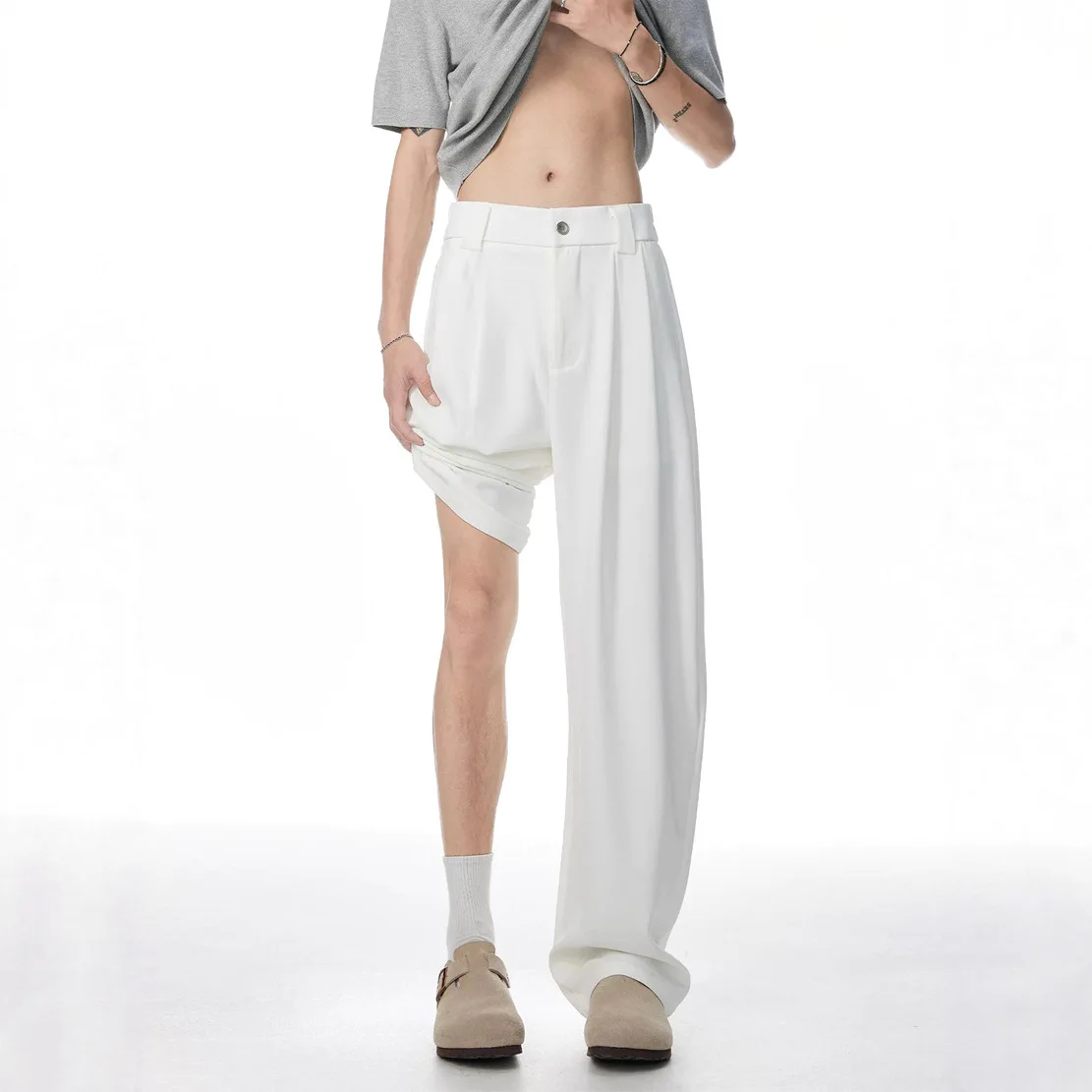 American Wrinkle-Free Straight Trousers Men's Business Casual Pants