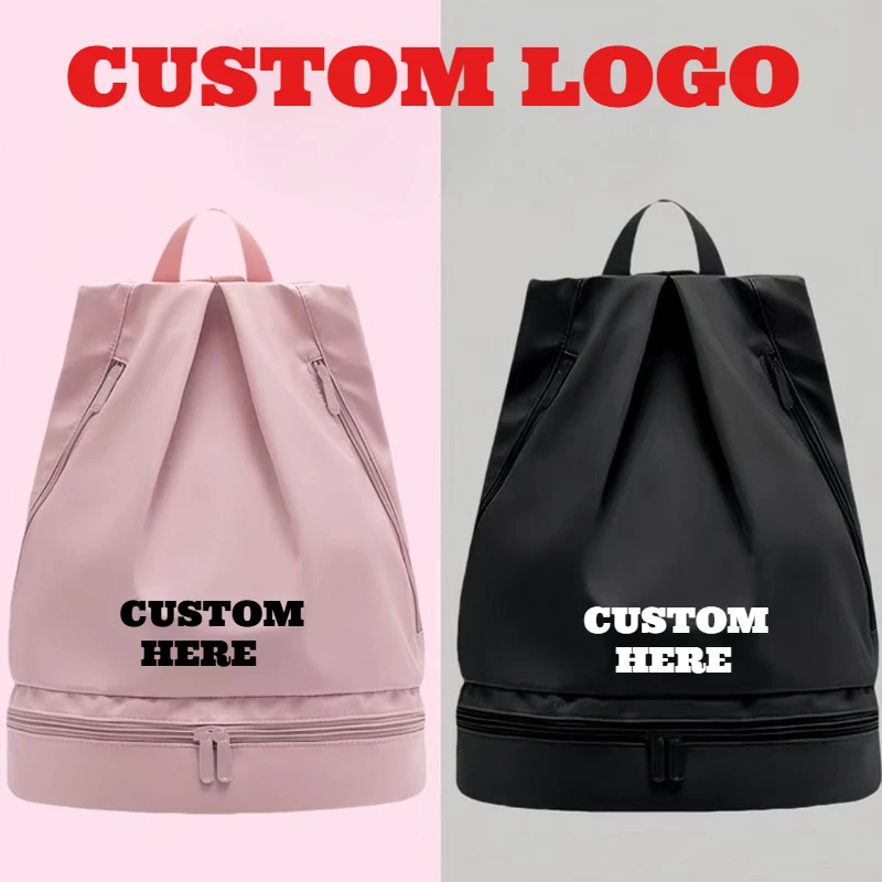 Custom Printed Logo Solid Color Backpack Quick-drying Waterproof Pocket Short Travel Bag Large Capacity Zipper Detached Bags
