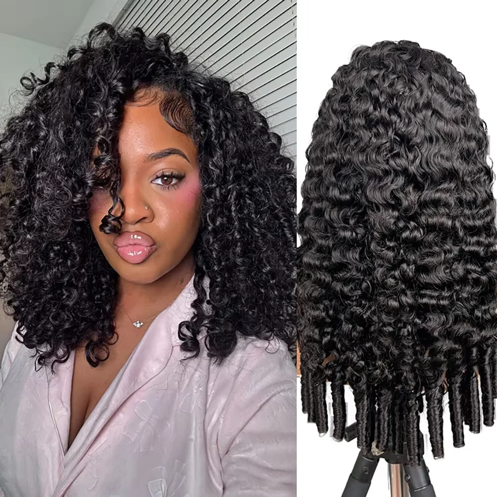 Burmese Curly Wig Human Hair 3 In 1 Seamless Flip Over Machine Made Wig Jerrry Curly Half Wig Human Hair 12 AIndian Virgin Hair