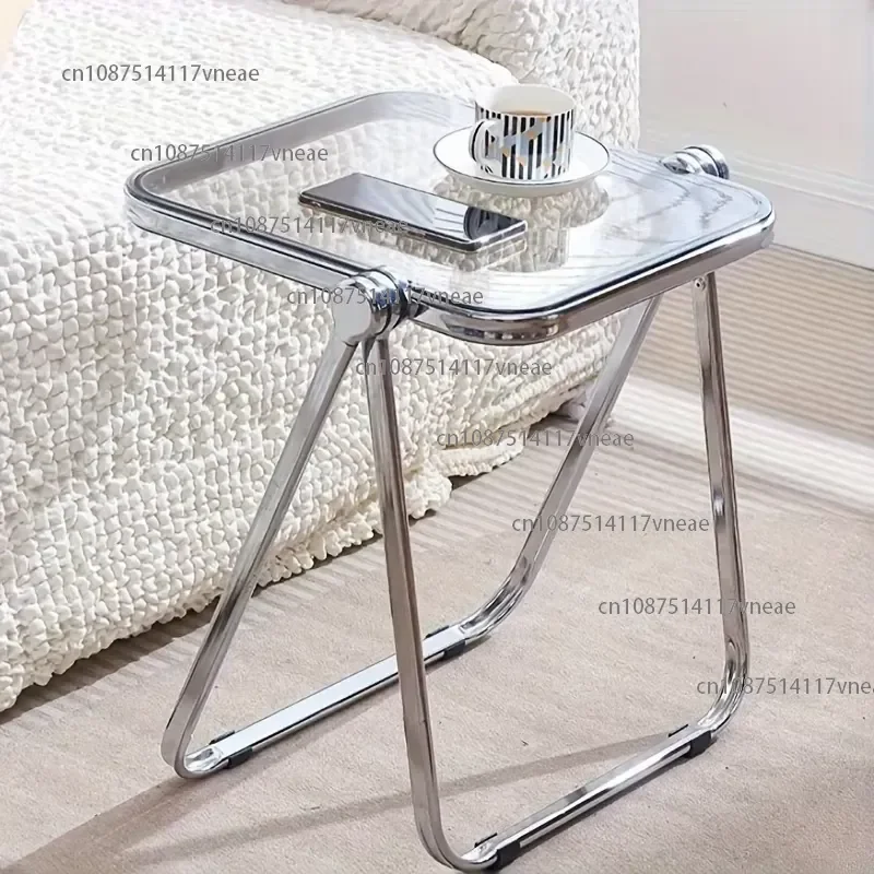 Acrylic Folding Small Coffee Table,simple and Thickened Household Sofa Corner Balcony Nordic Light Luxury Transparent Side