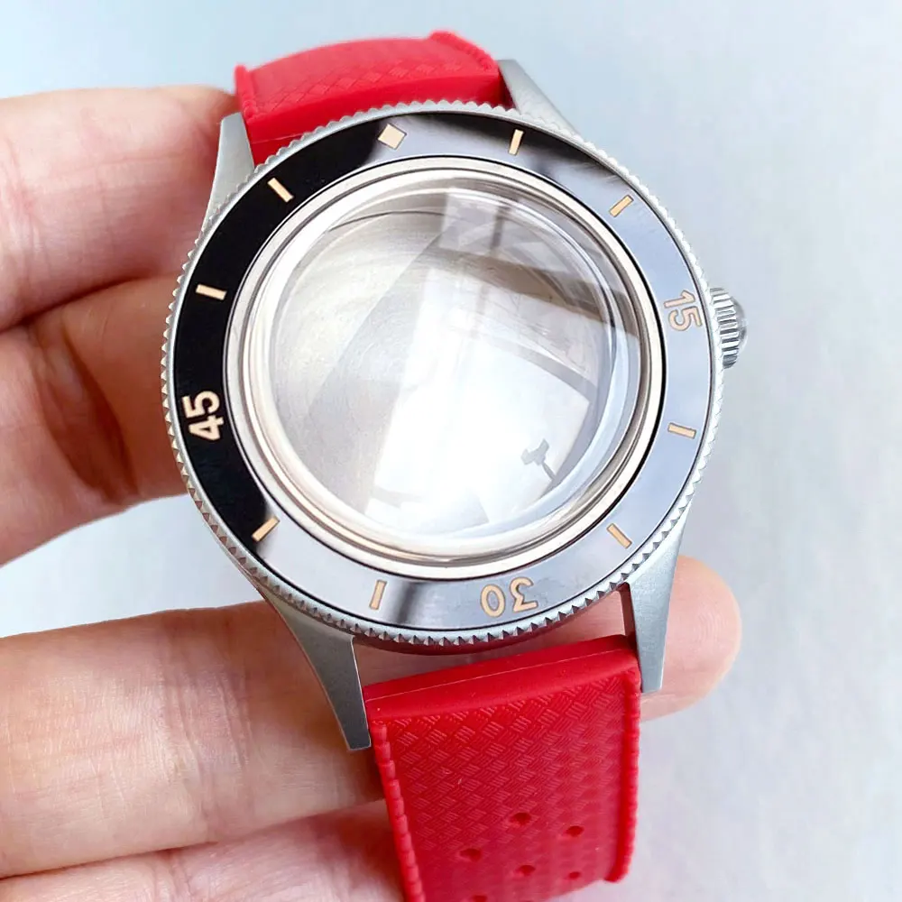 NH35 Watch Case Rubber Set 50-fathoms Style 200m Waterproof for NH35 NH36 ETA2824 Miyota8215 Movement Luminous Watch Parts