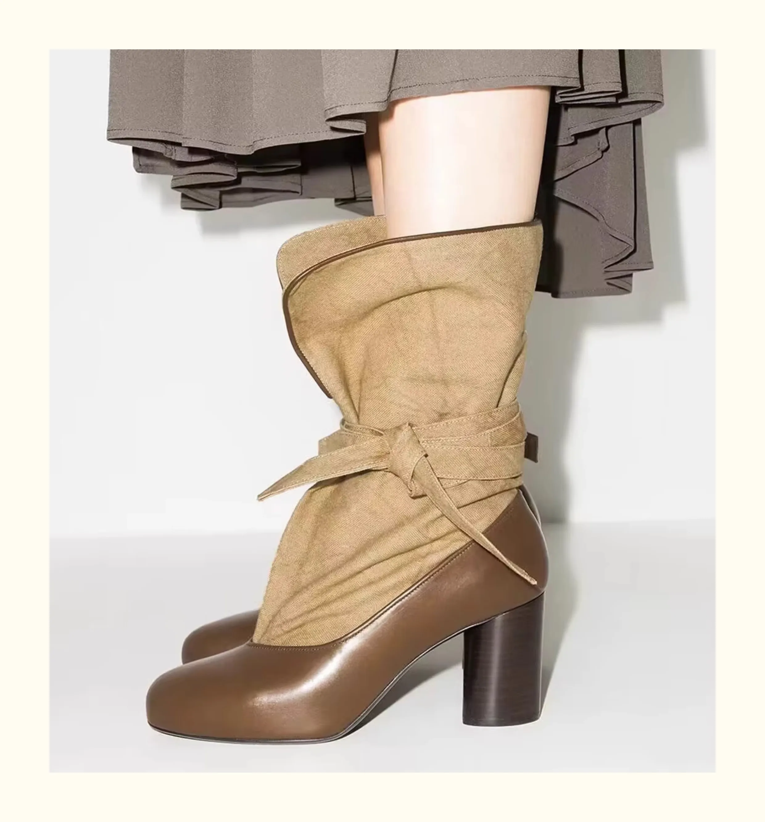 Autumn Winter Soft Leather Lace-up Women Ankle Boots Comfortable Flats Short Booties Fashion Bowknot Chelsea Boots Shoes Botas