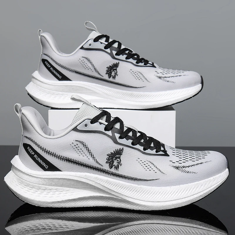 Ultra Light Men Sport Running Shoes Breathable Trail Road Sneakers Shock Absorb Trainers Non-Slip for Jogging Gym Daily Walking