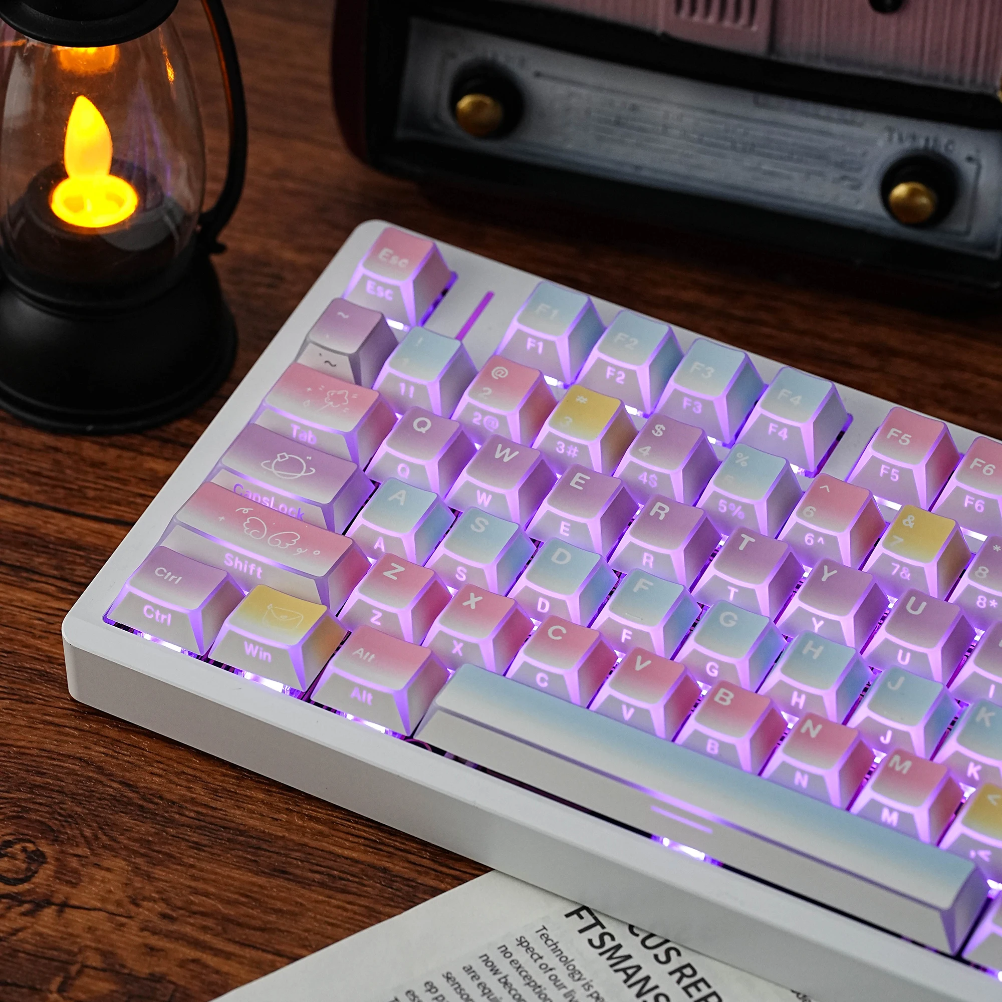 137 Keys Mechanical Keyboard Keycaps Set JCM Dye-Sub LAS Profile Compatible with Spanish Kor French Pudding Keycaps