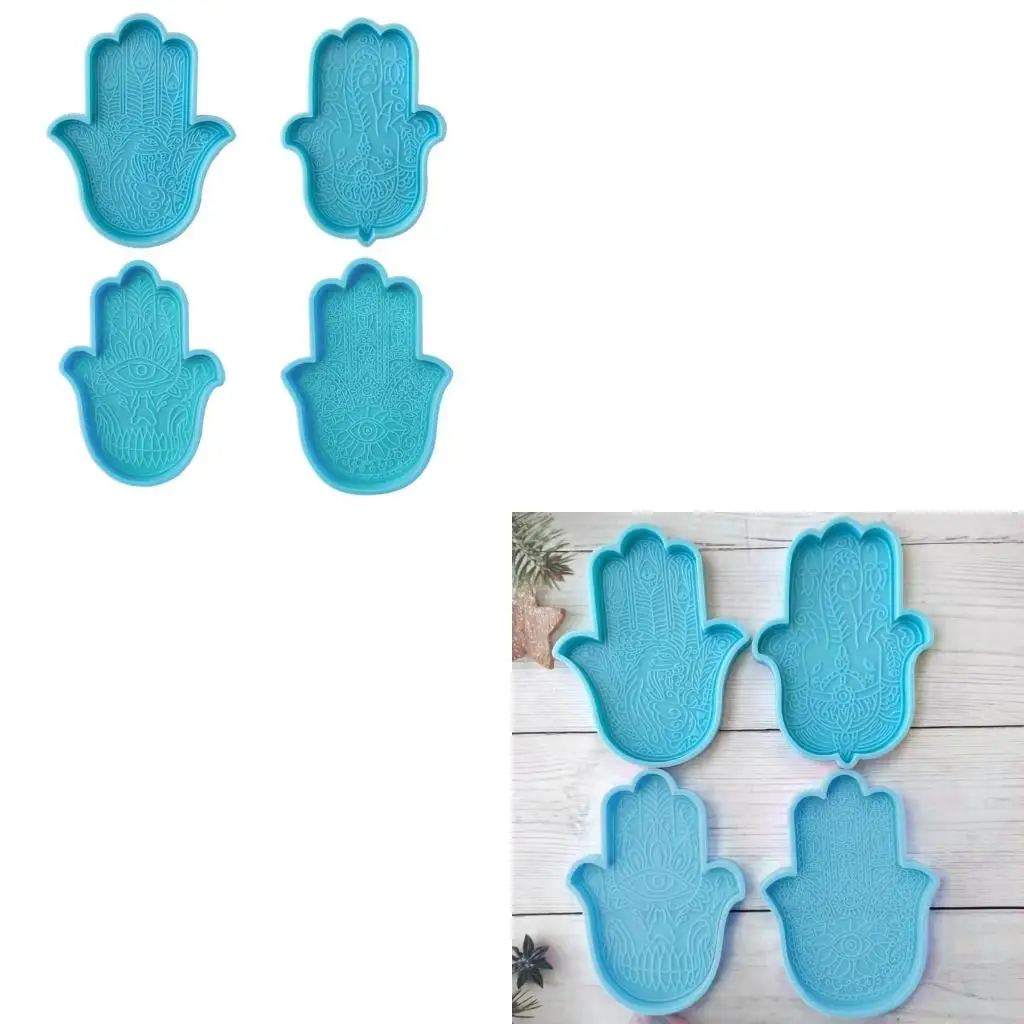 Khamsah Hamsa Hand Epoxy Resin Silicone Mold Fatima Hand Tray Resin Mold