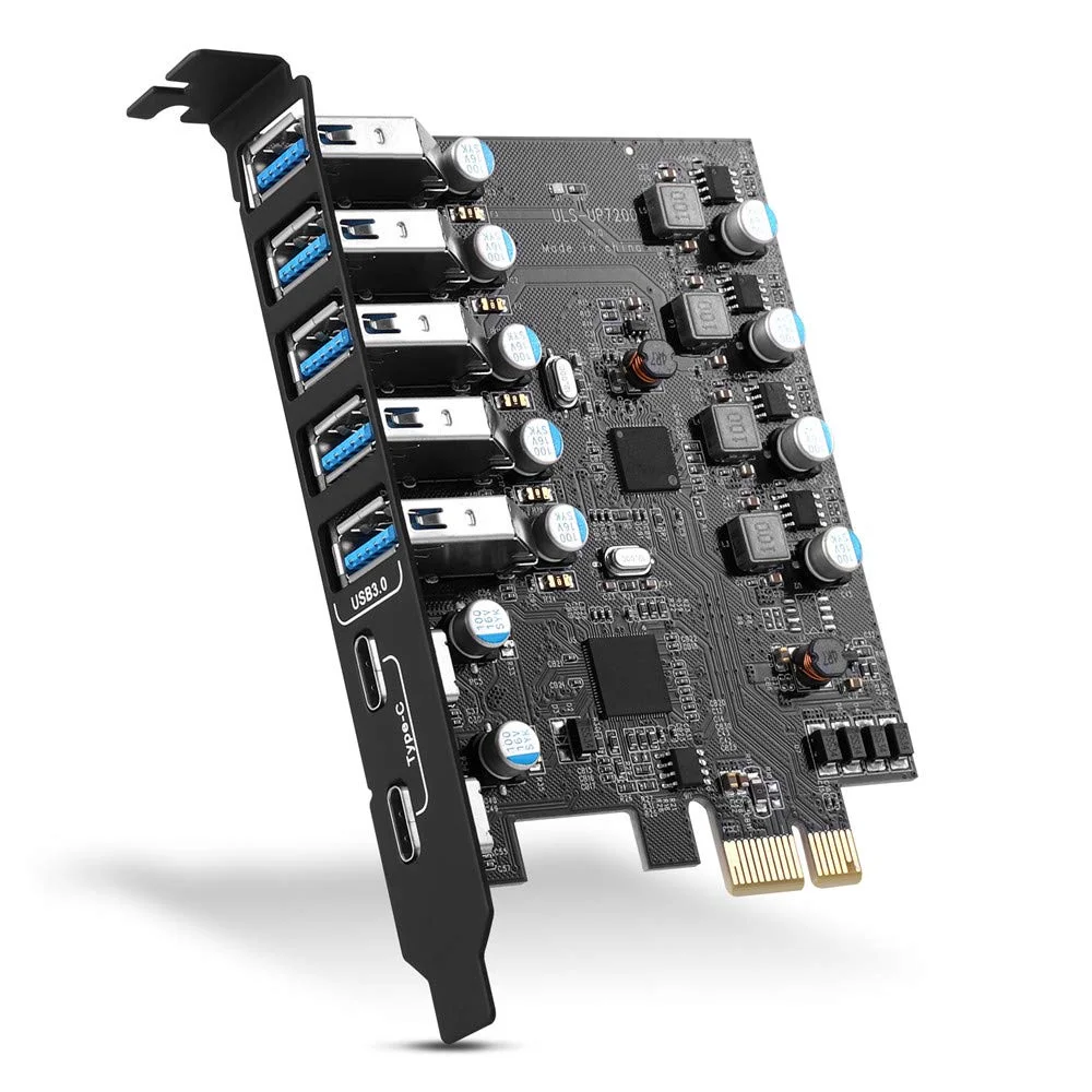 5 Ports USB 3.0 +2x type-c Card Expansion USB-C 2X PCI Express USB Internal USB3 Hub Converter
