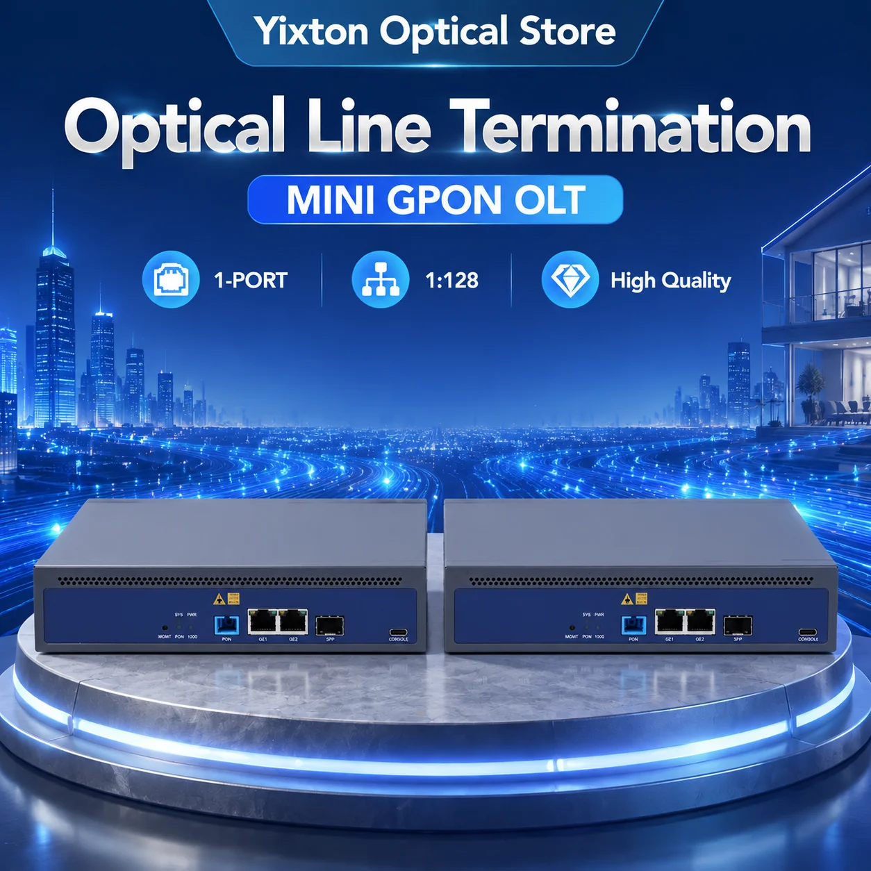 Mini GPON OLT1port 1:128FTTH Telnet CLI WEB Manage Function Single Port GPON OLT 1PORT GPON OLT Compatibile GPON XPON ONU Switch