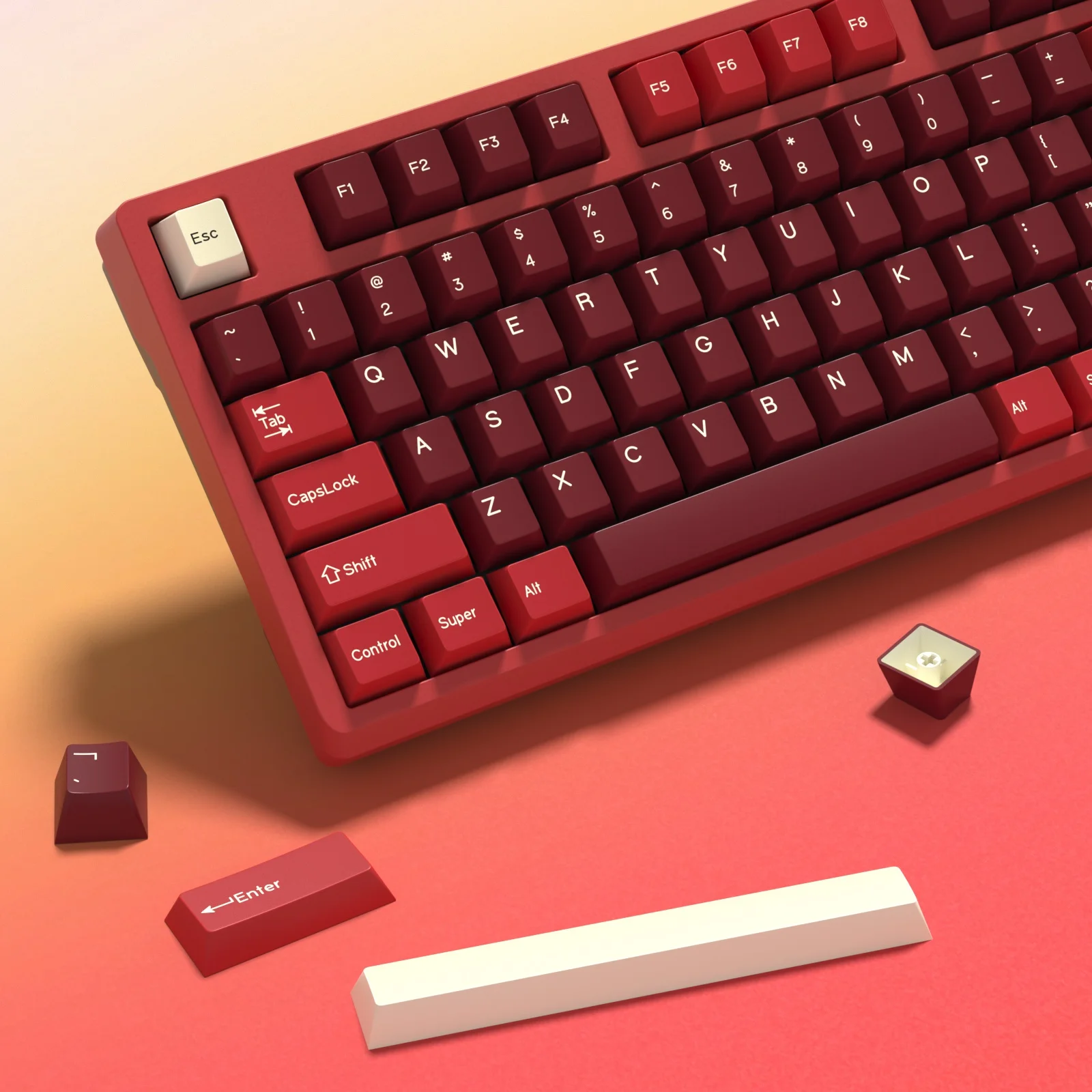 KBDiy GMK Jamon Keycap Cherry Profile Double Shot PBT ISO Keycaps For Gamer Mechanical Keyboard Kit Gaming Point Retro Key Cap