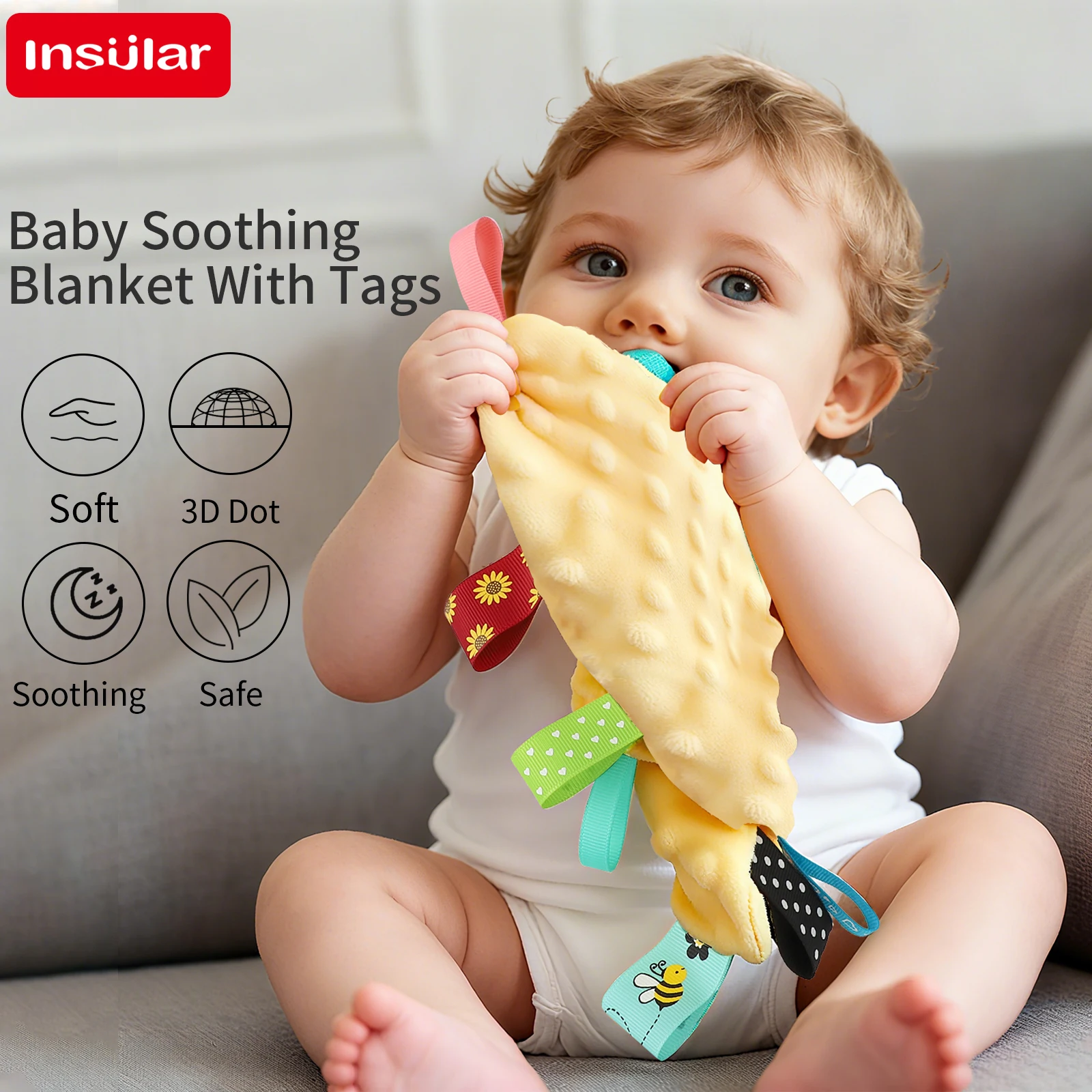 Insular Baby Soothing Blanket Doudou Label Infant Comfortable Handkerchief Kids Sleeping Companion Towel Soothing Kerchief 1-3Y