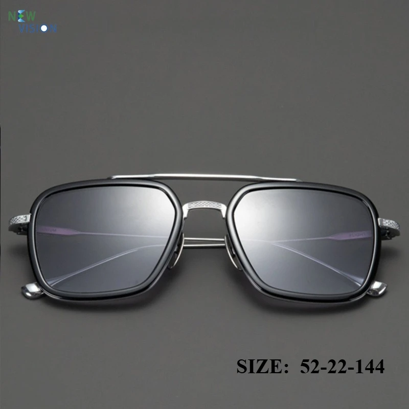 New Pure Titanium Sunglasses High-quality Fashionable Luxurious Silver Square Car Driving Travel Sun Glasses for Women UV400
