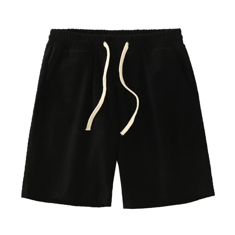 Mens Casual Waffle Knit Shorts Summer Streetwear Sports Basketball Pants Loose Retro Style Breathable Workout Gym Bottoms