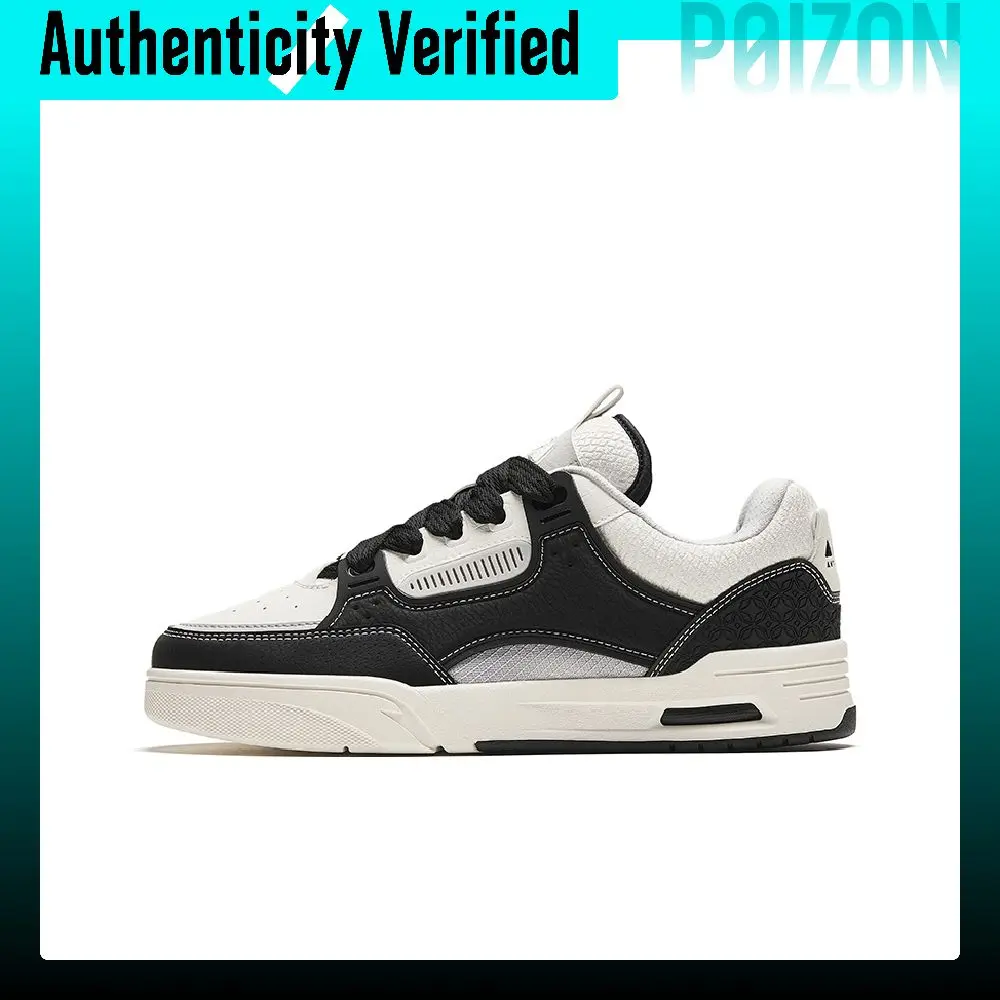 Anta AOJIE Low top Skateboard Shoes Men's Black White 112448040R-7