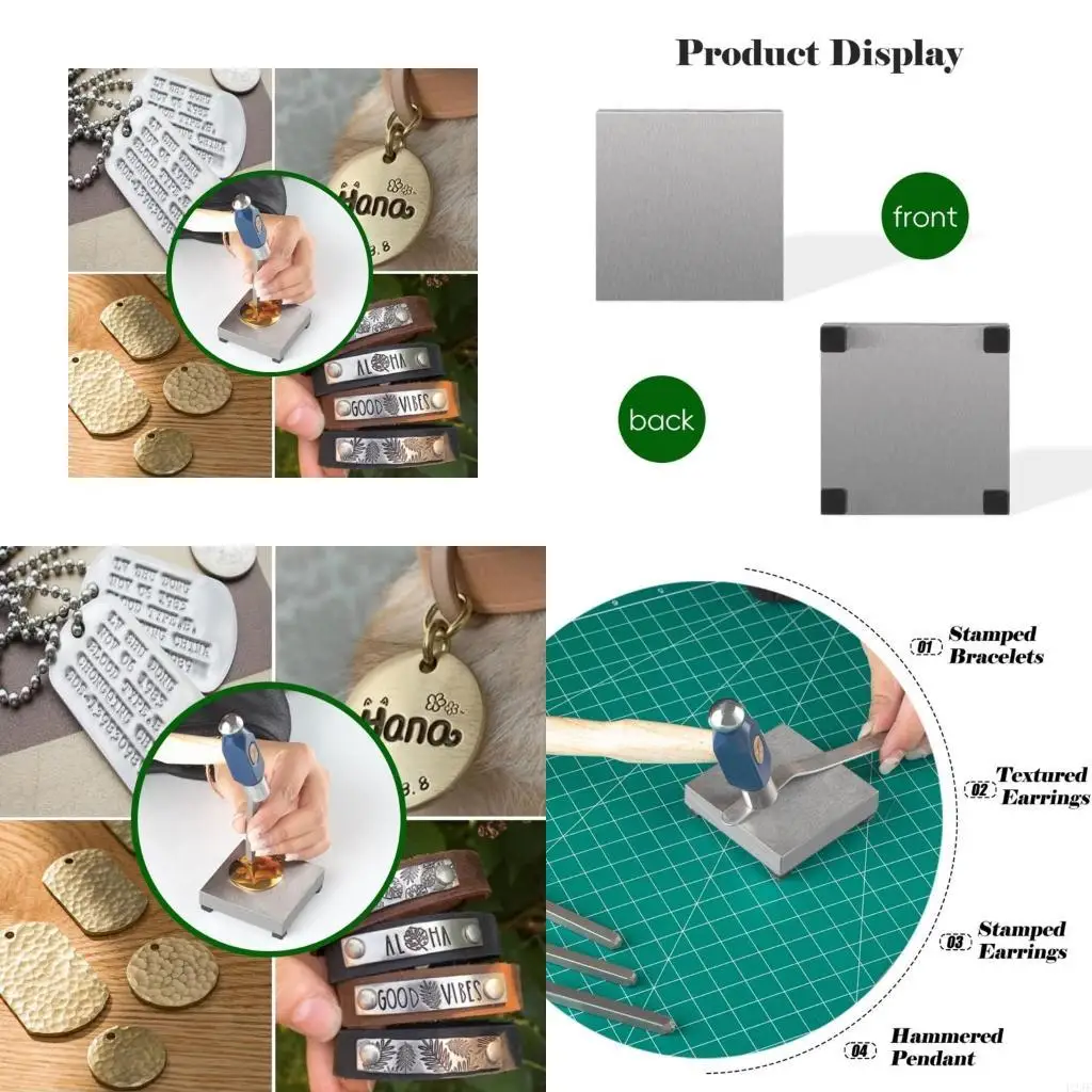 Antislip and Shock Absorbing Flat Anvil Jewelry Tool Metal Benches Block