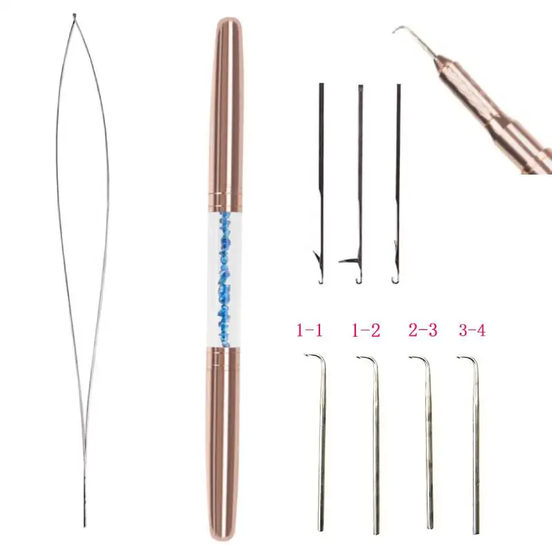 Ventilating Needle For wig making Detachable Multifunctional Double Headed Crystal Metal Wig Making Repair Needles For Wig Makin