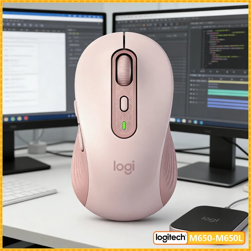 Logitech M650/M650L Signature Mouse - Wireless, Soft Thumb Rest, Rubber Side Grips, 24-Month Battery For All-Day Work