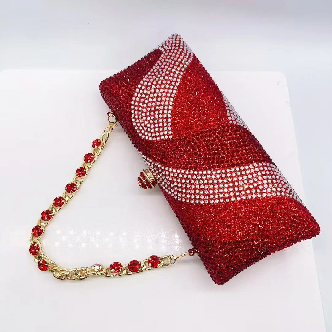 WHTUOHENG Women's Crystal Evening Clutch Bag Luxury Rhinestone Handbag Lady Stones Clutches Gemstone Bridal Wedding Party Purse