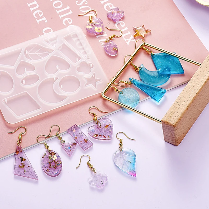Handmade Silicone Earring Mold Necklace Earring Pendant Resin Molds Drop Dangle