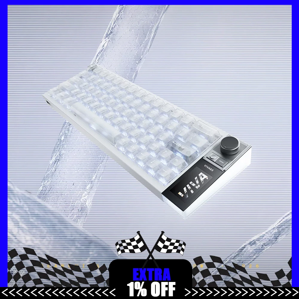 MelGeek VIVA63 Hall Effect Magnetic Switch Gaming Keyboard Wired 8000Hz Polling Rate TTC Pro KOM Magneto Switch Keyboard