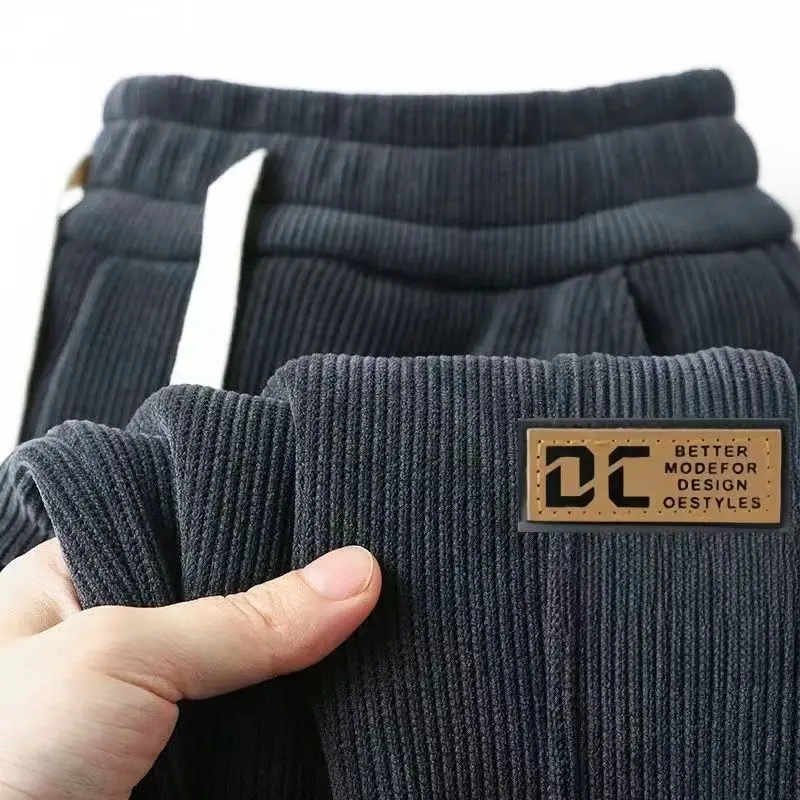Loose Men's Corduroy Casual Pants Spring Autumn Cuffed Youthful Style Comfortable Sports Trousers Trendy Brand