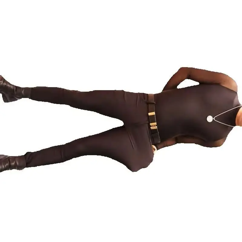 Male Shiny Spandex Bodycon Pants High Elastic Tight Fitting Leggings Breathable Smooth  Daily Wear Sports Training Slim Trousers