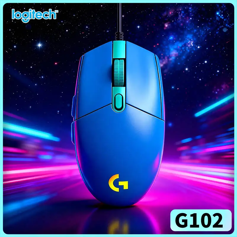 Logitech G102 Gaming Mouse, 8x Faster Response, 8000 DPI Adjustable, RGB Sync, Mechanical Buttons for PC Gamers