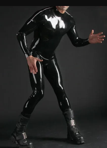 New Latex Shoulder zipper Bodysuit Rubber Gummi Catsuit Ganzanzug Halloween Fashion Cosplay Suit