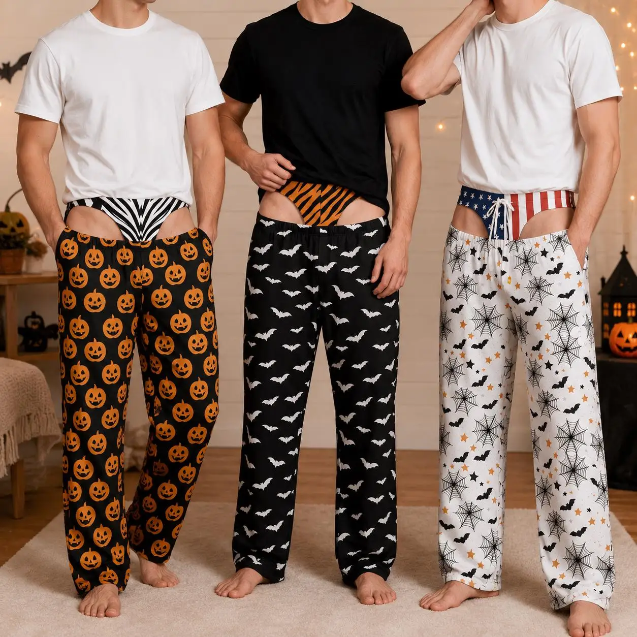 Halloween Pants, Funnny Fake Butt Bottoms,Personalized Prank Gift Spooky Men Women Straight-leg Pants, Halloween Theme Outfit