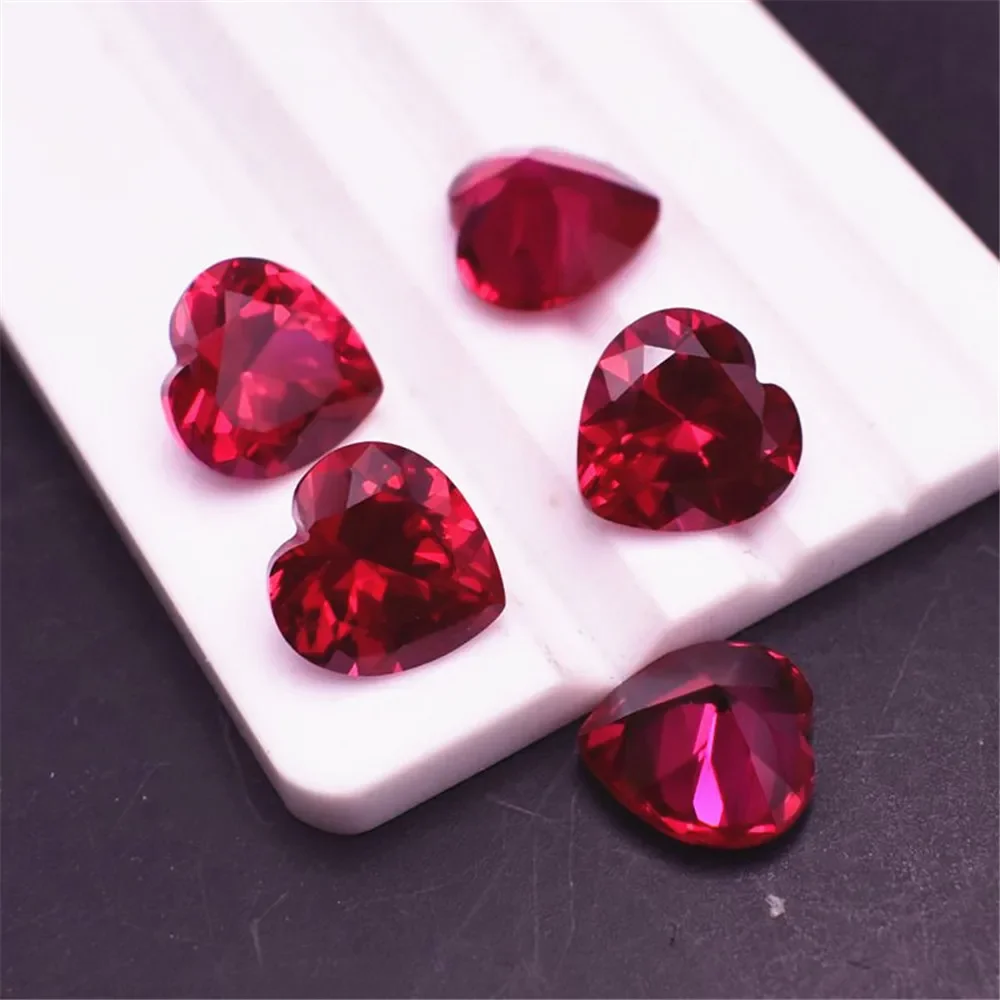 Heart Shape Blood Red Ruby Mohs Hardness 9 Multi Sizes to Choose