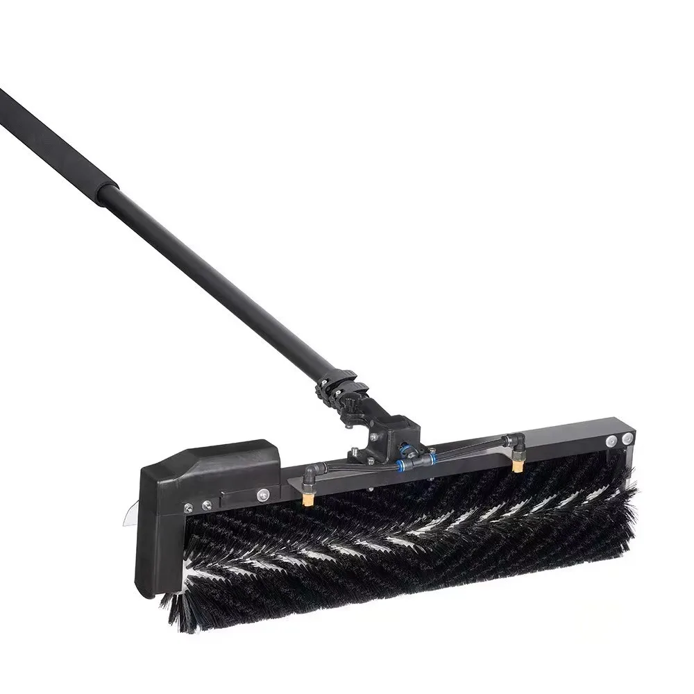 AC DC Powered Solar Panel Rotating Window Cleaning Brush Eco Friendly Aluminum Extension Pole Brushless Motor