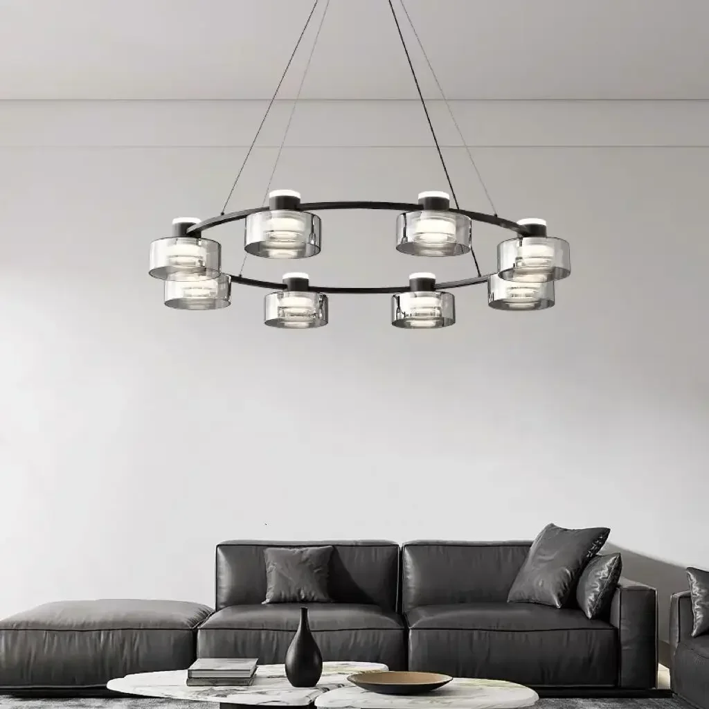 Modern Minimalist Brass Glass Pendant Light High End Creative Main Lamp for Villa Restaurant Bedroom