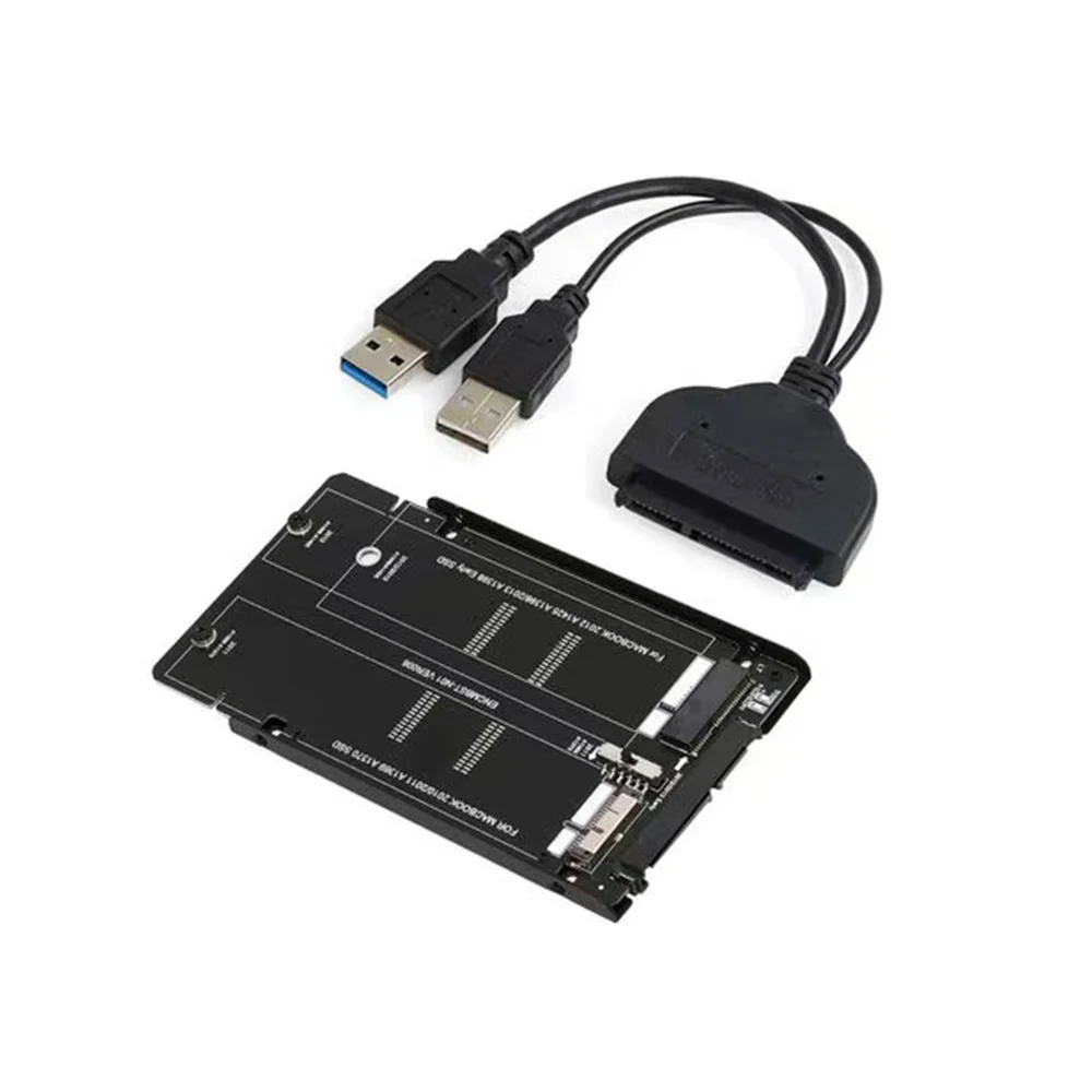 17+7 Pin to SATA SSD Enclosure 2.5" 22Pin SATA Case For A1398 A1425 MC975 MC976 With SATA Cable
