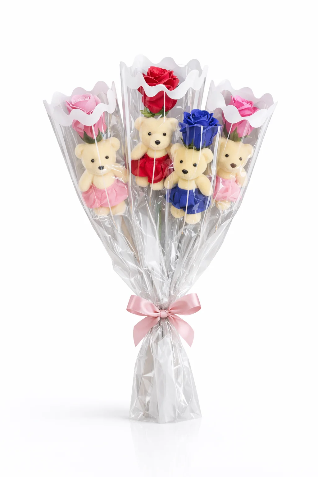 Lovely Teddy Bear Rose Soap, Artificial Bear Soap Birthday Gifts for Girls & Women, Monther's Day Gifts, Bear Soap Bouquets