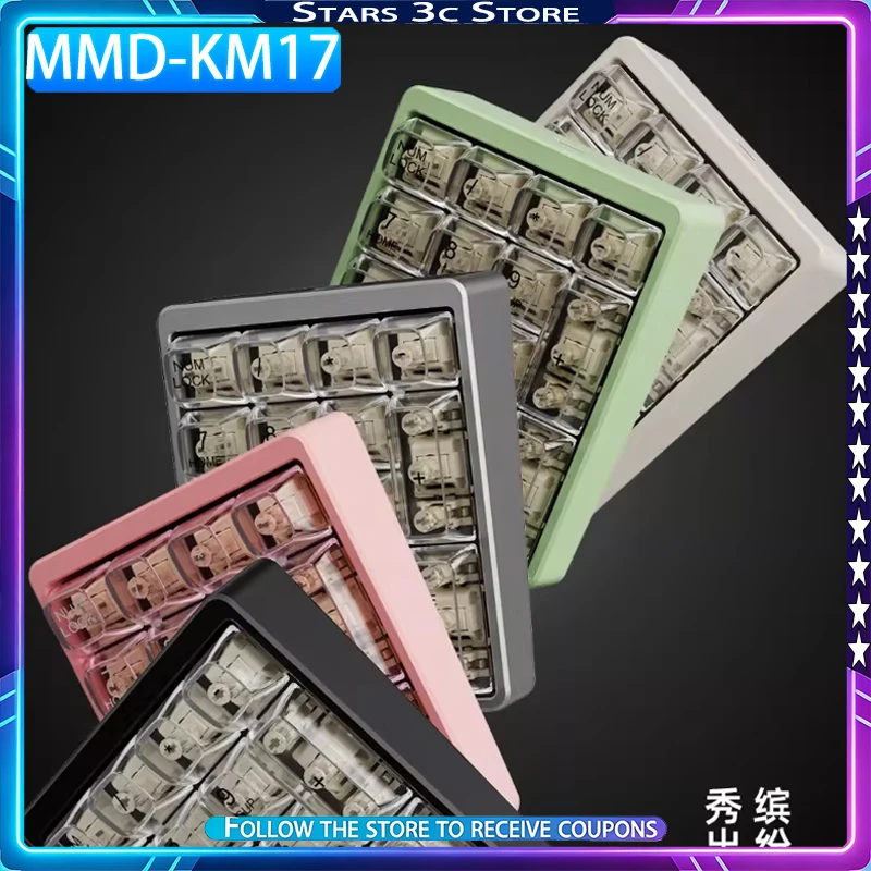 MMD KM17 Mini Mechanical Keyboard Aluminum Alloy Wireless Tri Mode Support Hot Swapping Office Keyboard for Painter Designer