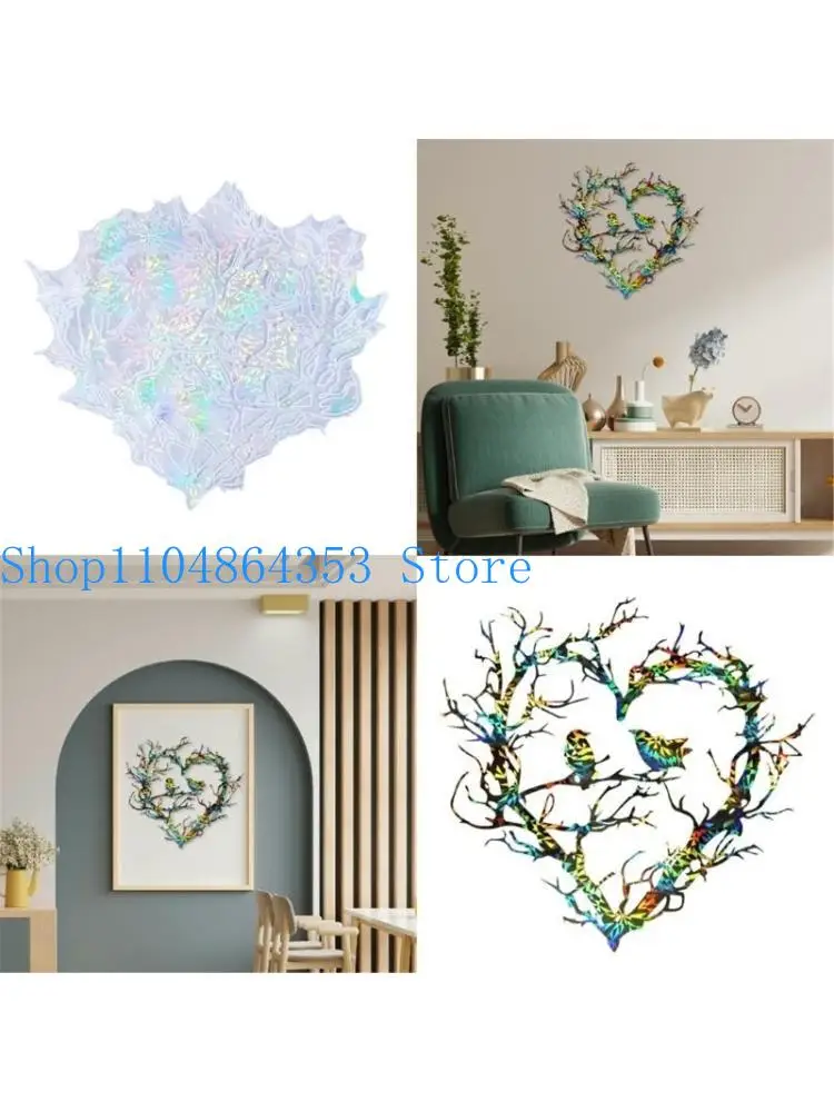 652F Heart Shaped Bird Nest Wall Decoration Mould Holographical Rainbow Lights Silicone Mold for Epoxy Resin Art Jewelry Tool