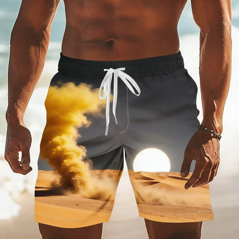 Men's Casual Stylish Natural Wonders Print Casual Shorts Casual Fashion For Summer Vacations And Beach Getaways