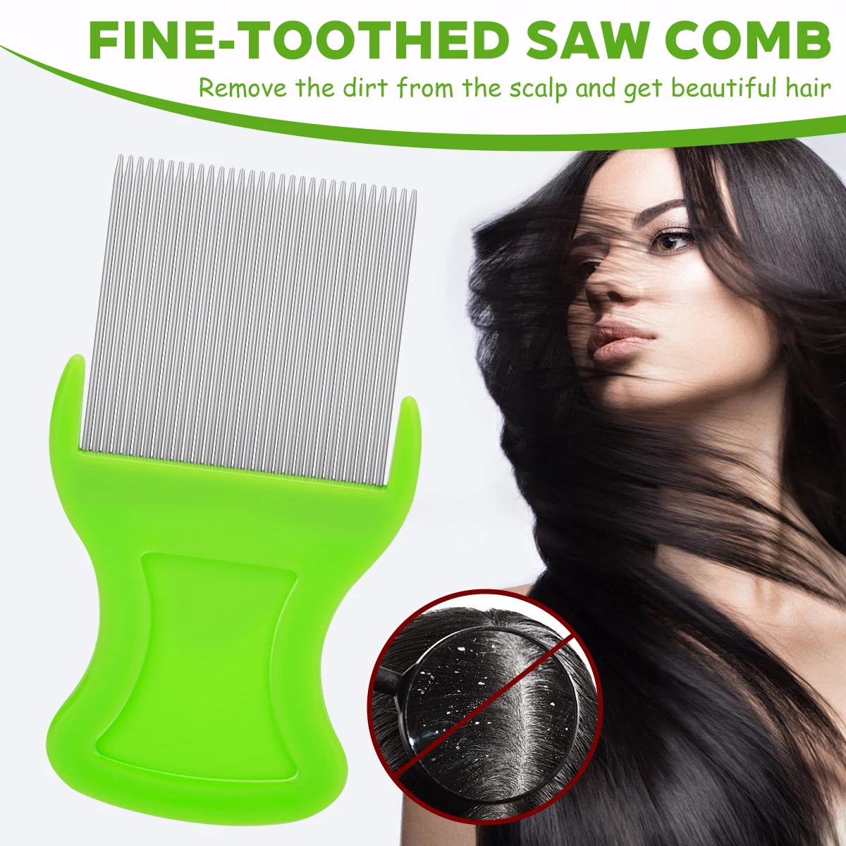 Stainless Steel Kids Lice Comb Wash Hair Brush Extra Fine Teeth for Lice and Nits Removal, Anti Headlice Nit Free Hair Tool