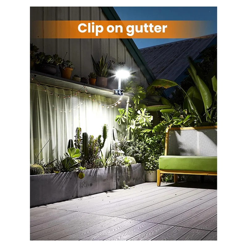 AT02-Clip On Solar Light Outdoor With Motion Sensor 92 Leds 600LM Solar Fence Lights,6000K Waterproof Security Lighting 2Pcs